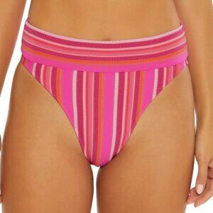 Trina Turk 'Marai' Striped High-Waist Bikini Swimsuit Bottom, Multicolor